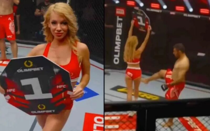 VÍDEO COMPLETO: Lutador de MMA é banido e multado após agressão a "ring girl" durante evento na Rússia 40