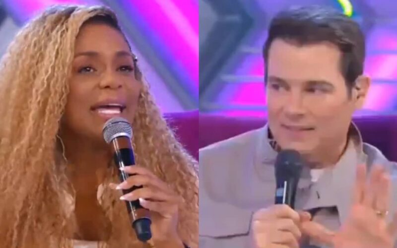 Cariúcha comete gafe ao vivo no ‘Domingo Legal’ e surpreende Celso Portiolli