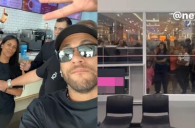Neymar Jr. causa frenesi ao aparecer de surpresa em shopping de São Paulo
