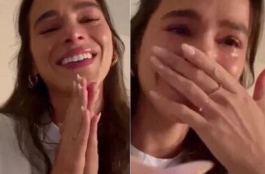 Bruna Marquezine celebra anúncio de gravidez no Instagram: ‘Tô chorando’